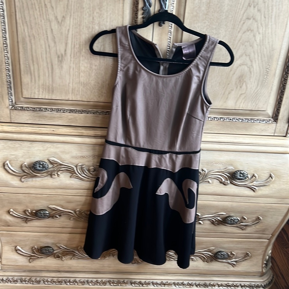 Leather A line mini dress